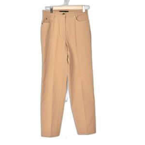 Bianca Tan Denim 5 Pocket Jeans Tapered Leg Size 4